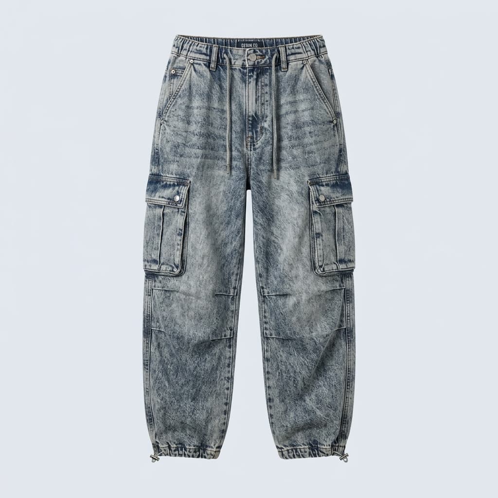 Acid Wash Cyber Cargo Pants view 2