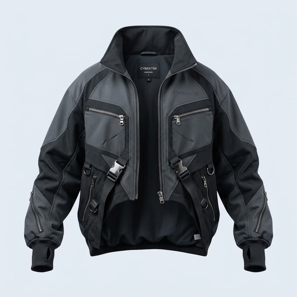 Oversized Cyber Zip-Up Jacket view 2