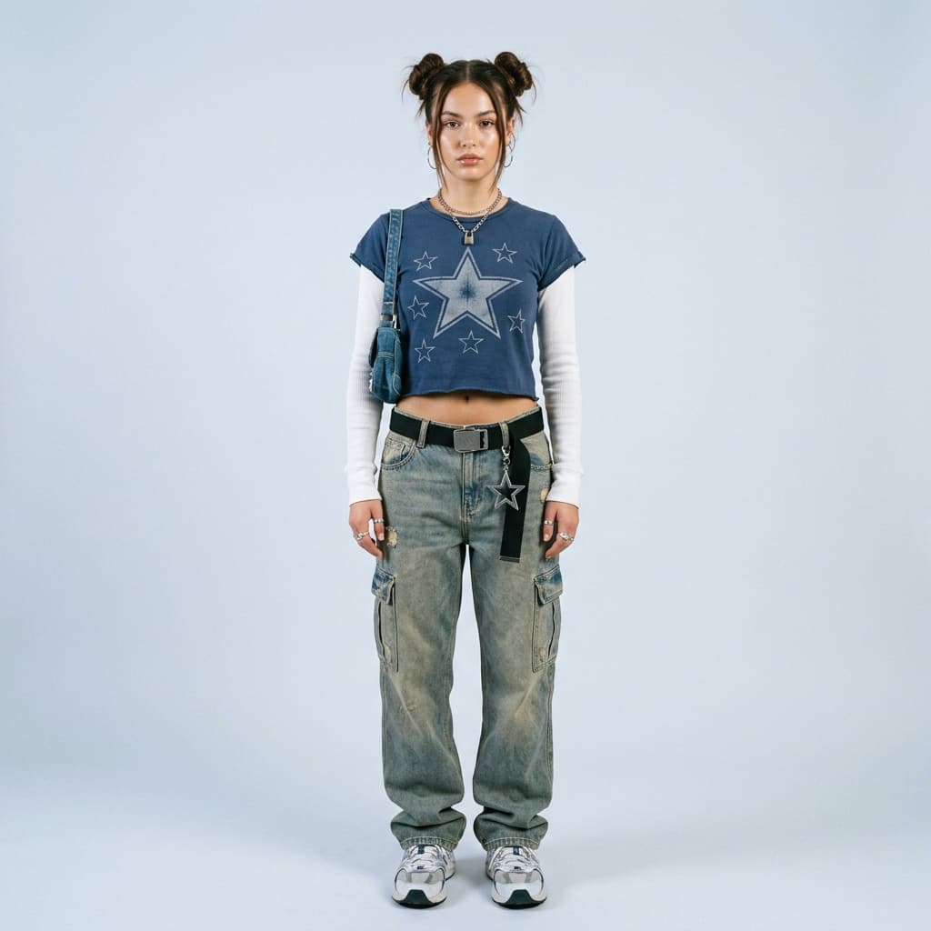Metallic Star Baby Tee