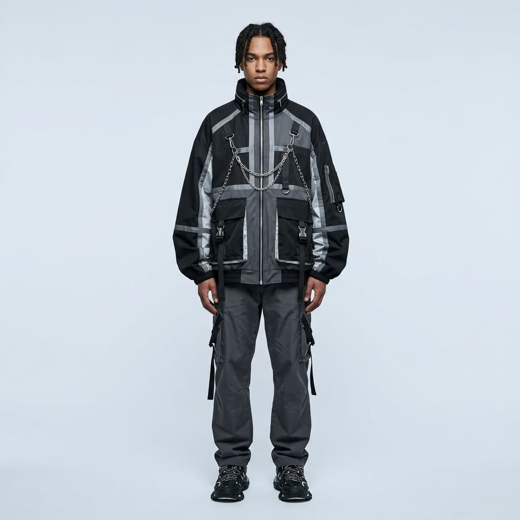 Oversized Cyber Zip-Up Jacket