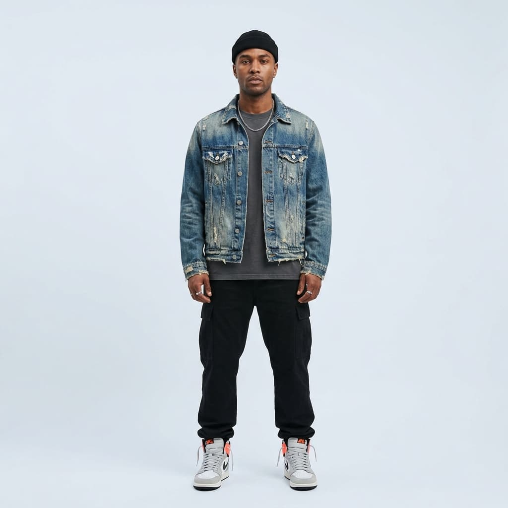 Raw Hem Heavy Denim Jacket